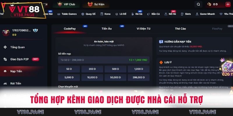 Tổng hợp kênh giao dịch được nhà cái hỗ trợ